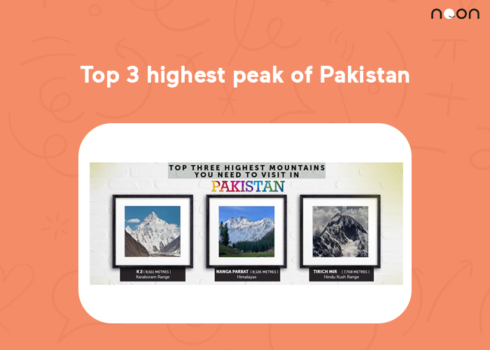 Top 3 highest peaks of Pakistan