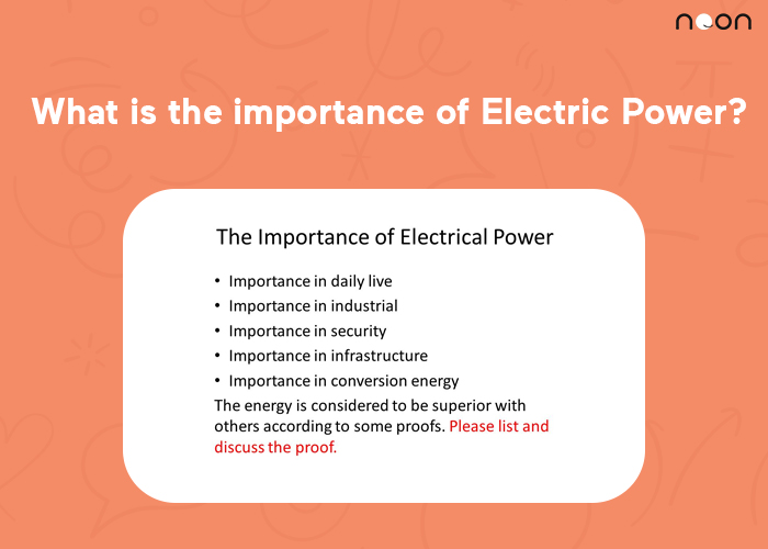 the importance of Electric Power